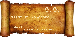 Világi Vanessza névjegykártya